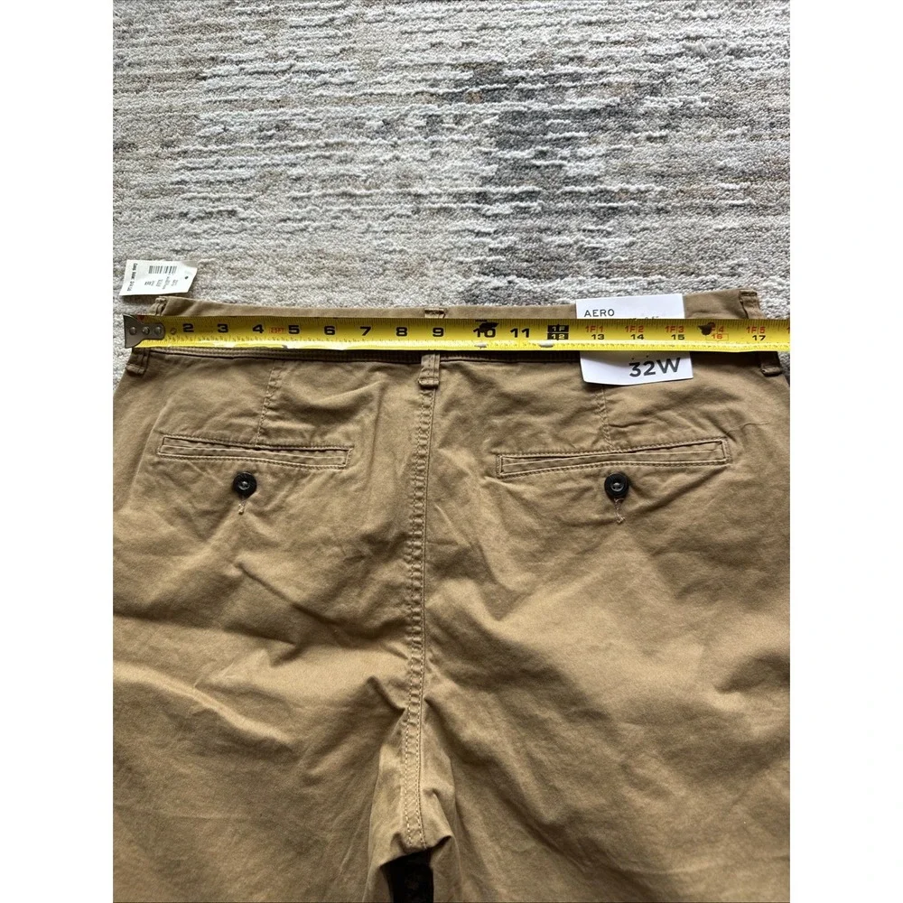 Aeropostale Stretch Twill Classic Shorts Men Brown Sz 32 NWT 9.5